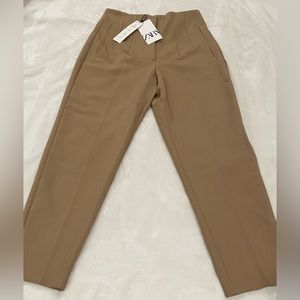 NWT Zara Cropped High-Waisted Trousers